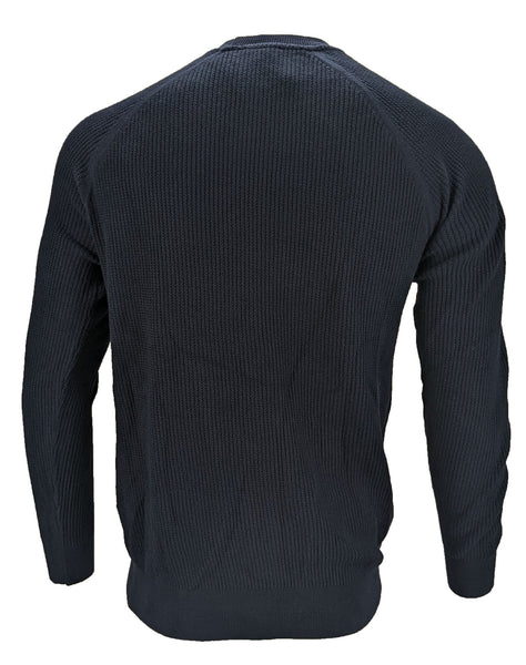 Benson Men's Navy Cotton Texture Crew TXT08 Size Medium NWT