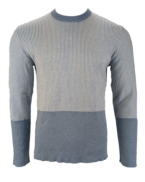 Benson Men's Pale Blue Vertical Stripe Long Sleeve Shirt TST08 Size Medium NWT