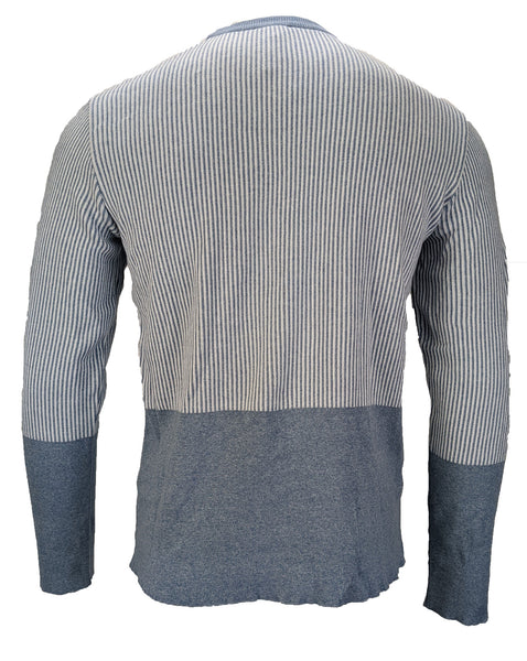 Benson Men's Pale Blue Vertical Stripe Long Sleeve Shirt TST08 Size Medium NWT