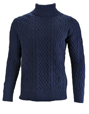 Benson Men's True Blue Turtleneck Sweater VCSW03 Size Large NWT