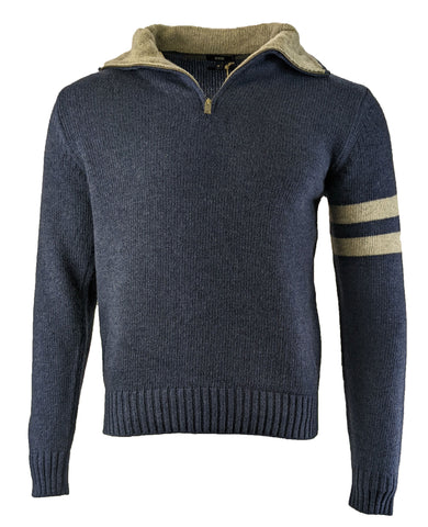 Benson Men's Cobalt Collegiate Quarter Zip Sweater WAS02 Size Medium NWT