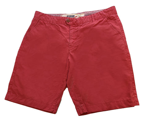 Benson Men's Red Garment Dyed Chino Shorts WS02S Size 34 NWT