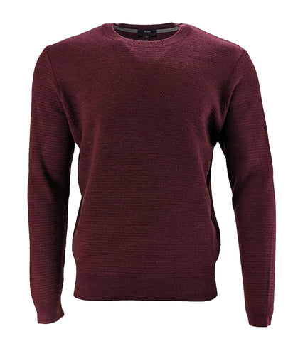 Benson Men's Bordeaux Wool Crew Neck Sweater WW01 Size Large NWT