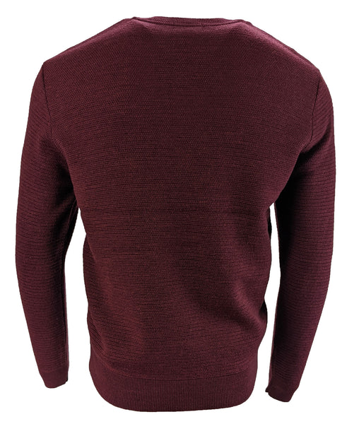 Benson Men's Bordeaux Wool Crew Neck Sweater WW01 Size Large NWT