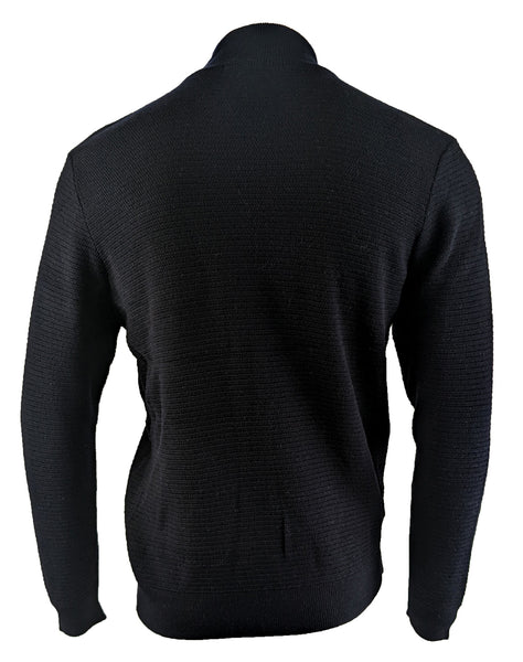 Benson Men's Navy Rib Knit Full Zip Cardigan WW02 Size Large NWT