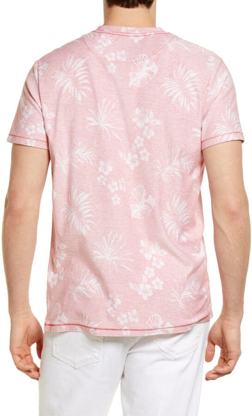 Benson Men's Faded Red Cotton Floral Short Sleeve T-shirt Size M NWT