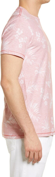 Benson Men's Faded Red Cotton Floral Short Sleeve T-shirt Size M NWT