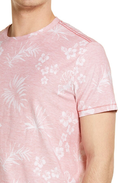 Benson Men's Faded Red Cotton Floral Short Sleeve T-shirt Size M NWT