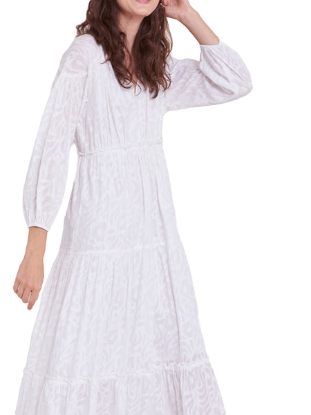 ROBERTA ROLLER RABBIT Women's White Berkley Dress Sz L $195 NEW