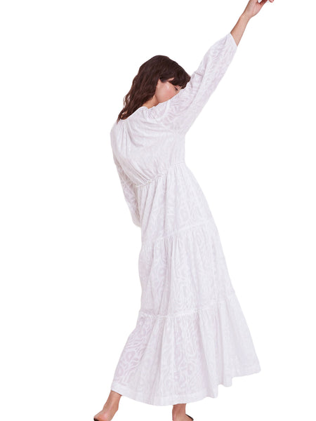 ROBERTA ROLLER RABBIT Women's White Berkley Dress Sz L $195 NEW