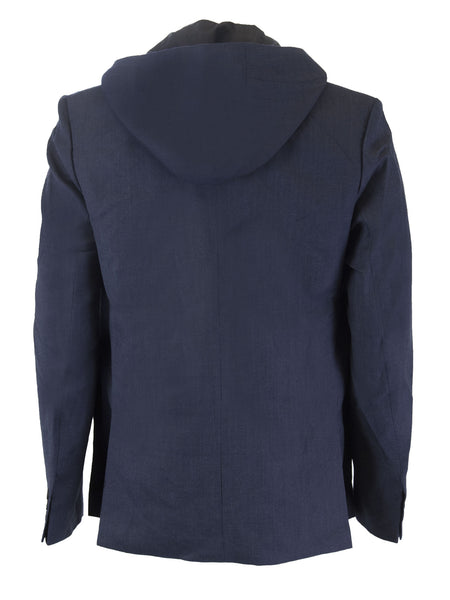 BESPOKEN Men's Navy Wool Hooded Blazer 003049 $1,185 NWT