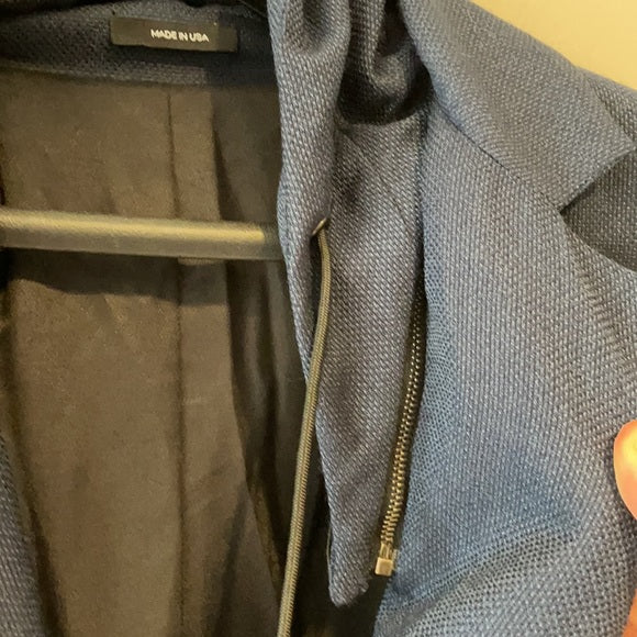 BESPOKEN Men's Navy Wool Hooded Blazer 003049 $1,185 NWT