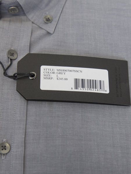 BESPOKEN Men's Grey Long Sleeve Button Down Shirt 007007 $245 NWT
