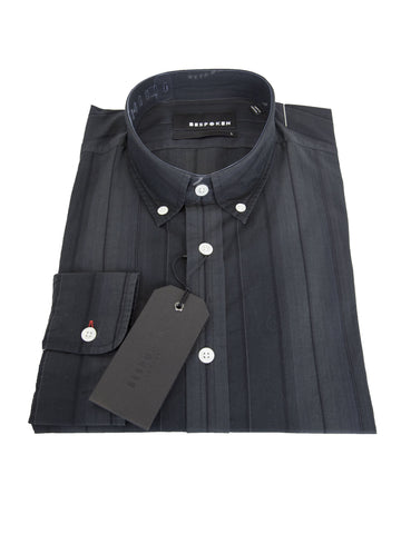 BESPOKEN Men's Dark Grey Striped Button Down Shirt 007009 $245 NWT