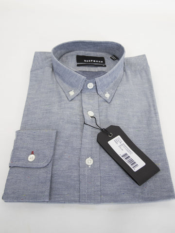 BESPOKEN Men's Blue Confett Long Sleeve Shirt 007010 $245 NWT