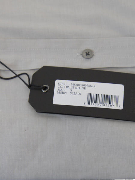 BESPOKEN NYC Men's Light Stone Short Sleeve Shirt 008007 $225 NWT