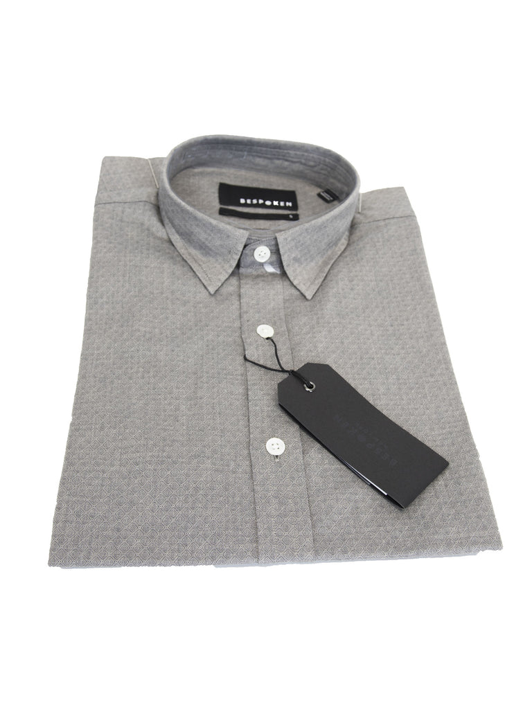 BESPOKEN Men's Charcoal Short Sleeve Button Down 008014 $225 NWT