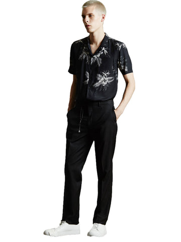 BESPOKEN NYC Men's Black Floral Short Sleeve Shirt 009005 $245 NWT