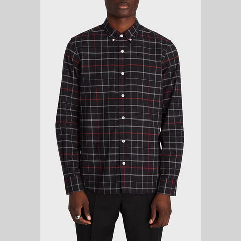 BESPOKEN Men's Black and Red Plaid Claremont Shirt 003010 $225 NWT