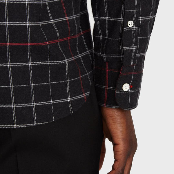 BESPOKEN Men's Black and Red Plaid Claremont Shirt 003010 $225 NWT