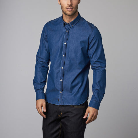 BESPOKEN Men's Indigo Kingston Long Sleeve Shirt 005005 Size XL $225 NWT