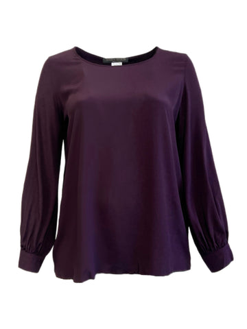 Marina Rinaldi Women's Burgundy Bilancia Long Sleeve Blouse Size 18W/27 NWT
