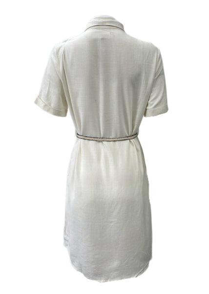 LOST IN LUNAR Women's White Bindi Shirt Belted Dress Size M NWT