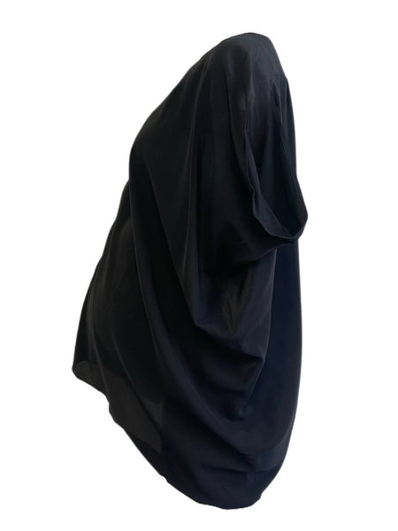 KINWOLFE Women's Essential Black Maternity Nursary Silk Top NWOT