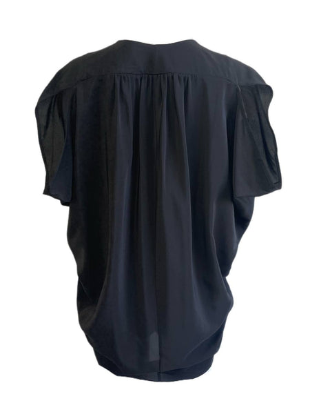 KINWOLFE Women's Essential Black Maternity Nursary Silk Top NWOT