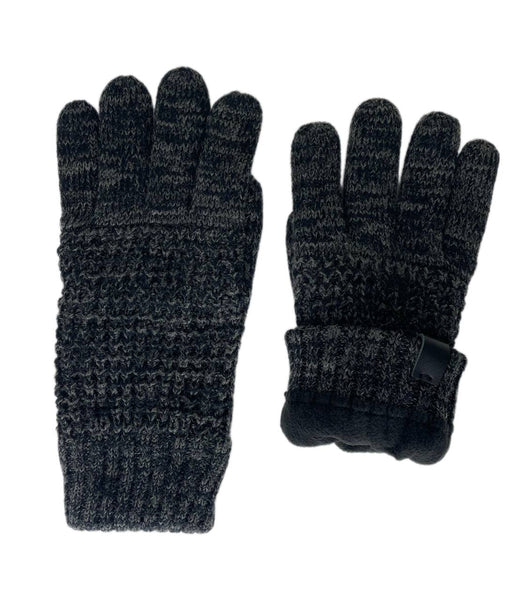 Bickley + Mitchell Men's Black Twist Basic Knitted Gloves One Size NWT