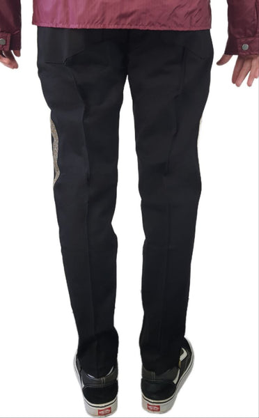 RHUDE Men's Black Track Traxedo With Gold Lace Up Pant #PPB01 X-Large NWT