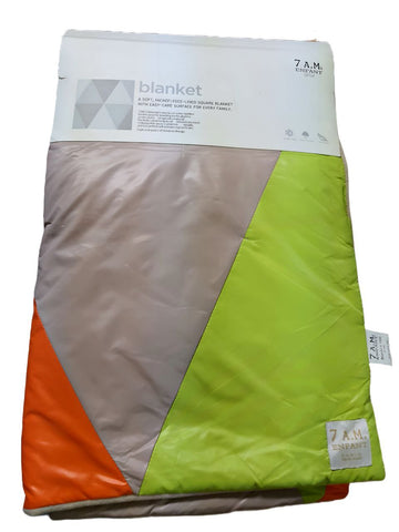7AM Infant Multicolor Microfleece Square Blanket #B100 One Size NWT