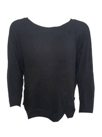 TEREZ Girl's Black Jersey Long Sleeve Shirt #1252546 14 Years NWT