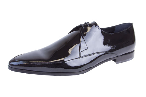 J. LINDEBERG Men's Shiny Pointed Dress Shoes, Black, 11