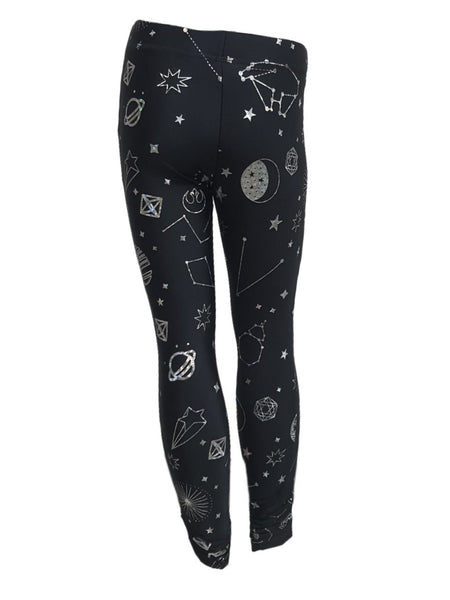TEREZ Girl's Black Hologram Star Wars Galaxy Leggings #11178034 NWT