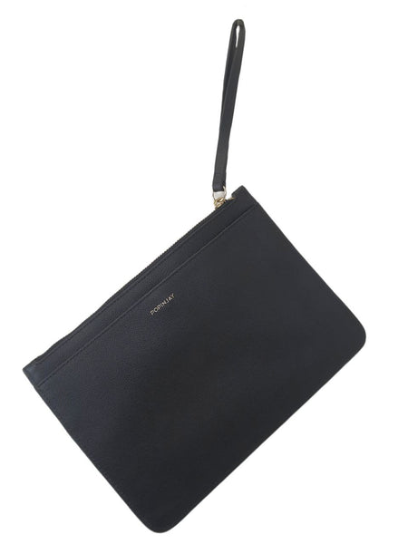 POPINJAY Women's Black Trinidad Zip Clutch #Popin6s 10'x7' One Size NWT