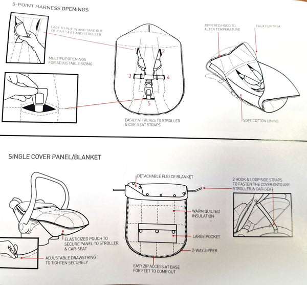 7AM Baby's Pink Igloo Convertible Footmuff #LS500 6-18m NWT