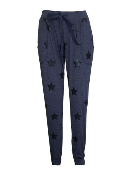 TEREZ Women's Blue Stars Foil Pants #23778501 X-Small NWT