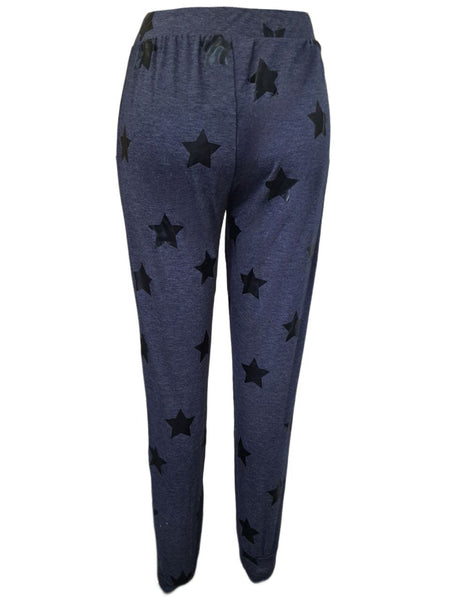 TEREZ Women's Blue Stars Foil Pants #23778501 X-Small NWT