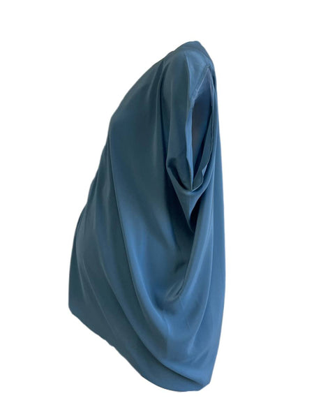 KINWOLFE Women's Blue Maternity Nursary Silk Top Size S NWOT