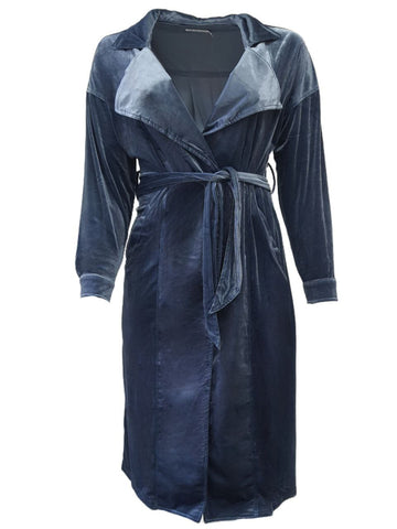 TOBY HEART GINGER Women's Blue Blazer Style Velvet Maxi Dress #T8505 Medium NWT