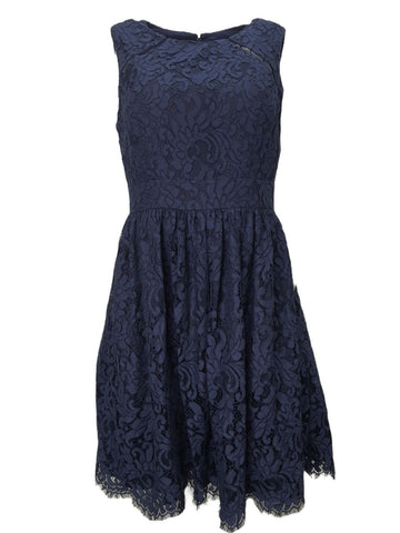 ELIZA J Women's Blue Petite Lace A-Line Mini Sleeveless Dress #8544 6 NWT