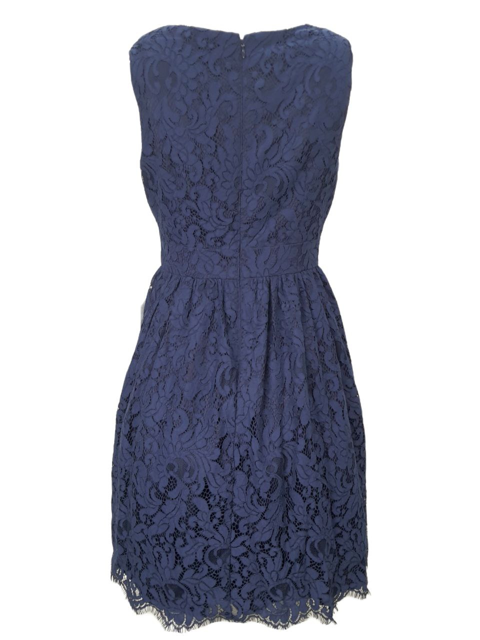 Eliza J Women's Petite Lace A-Line Mini Sleeveless Dress, Blue, 6 Eliza J Women's Petite Lace A-Line Mini Sleeveless Dress, Blue, 6