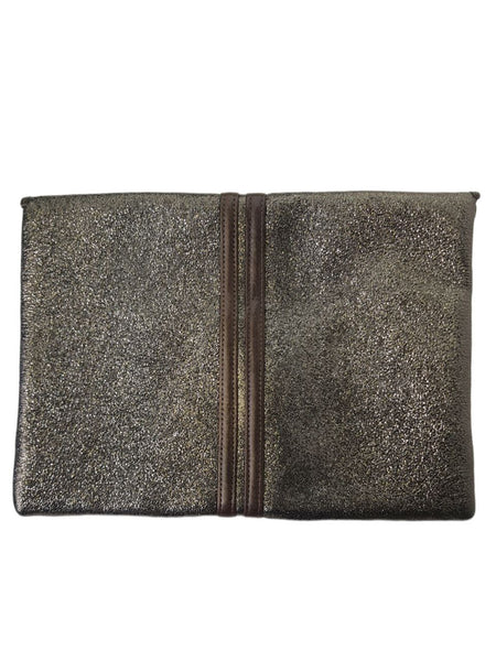 POPINJAY Women's Gold Anfa Envelope Clutch #Pop1 8'5"x12' One Size NWT