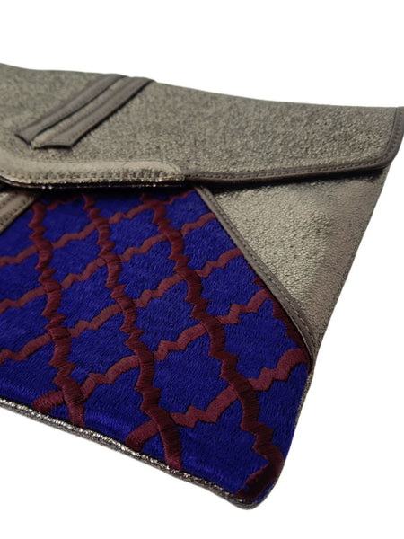 POPINJAY Women's Gold Anfa Envelope Clutch #Pop1 8'5"x12' One Size NWT