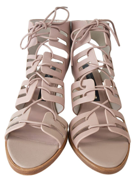 MATT BERNSON Women's Pink Blush Leather Miro Heel Pump #MB091 NWB