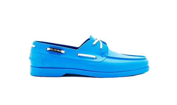 RELIGION Men's Rubber Boat Shoes, Bright Blue