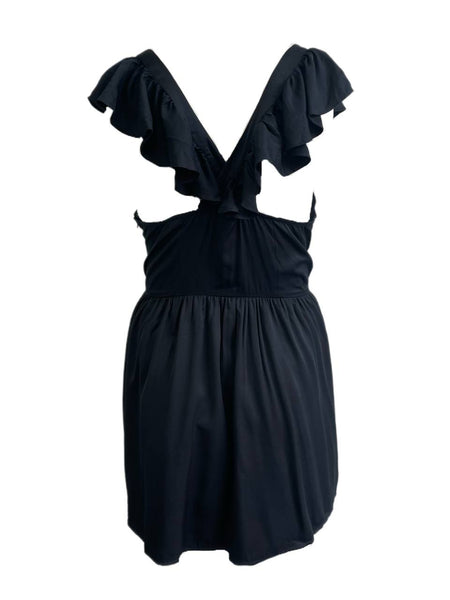 Treasure & Bond Women's Black Ruffle Straps Sun Dress Size XXL NWOT