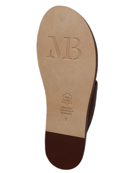 MATT BERNSON Women's Brown Bourbon Rebel Leather Slides #MB112 NWB