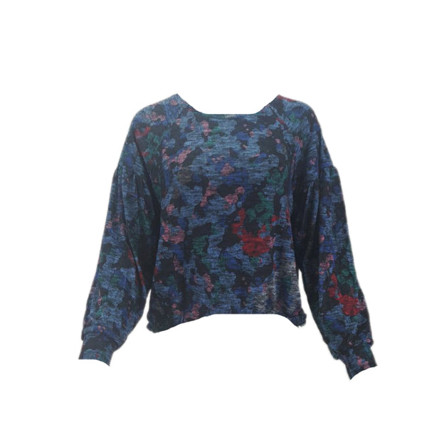 TEREZ Women's Printed Blue Airforce Sweater #24458534 NWT